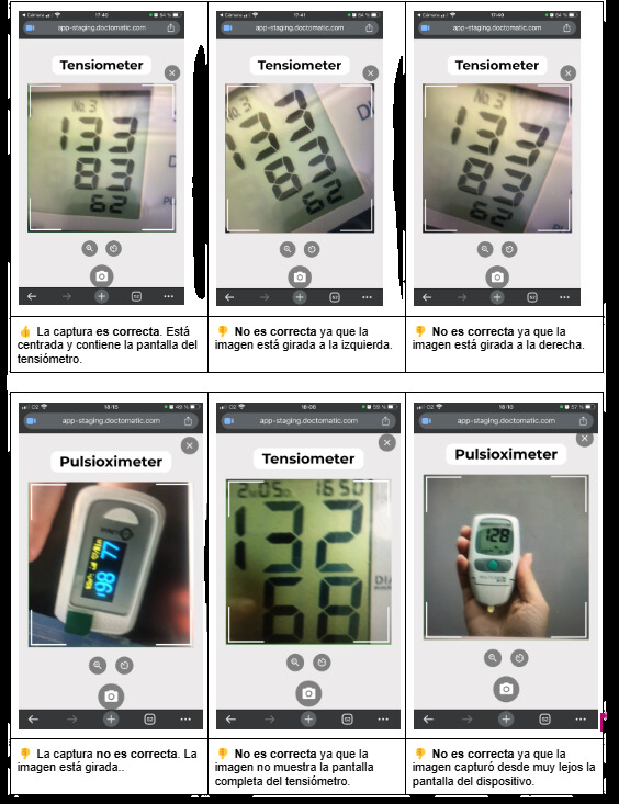 Examples of capture distance and orientation